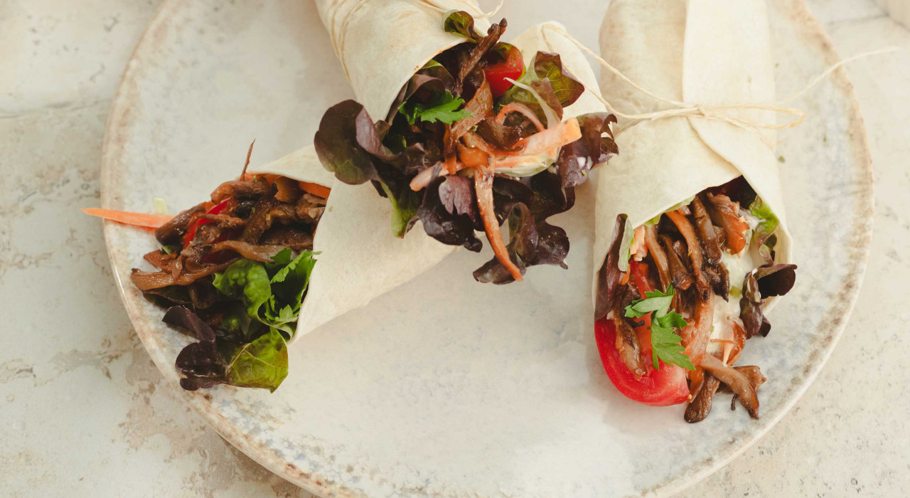 Pulled BBQ Mushroom Wraps