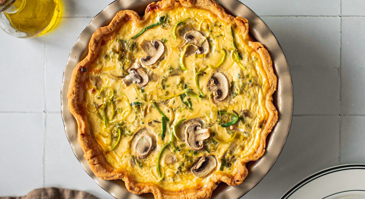Quiche mit Pilzen und Lauch