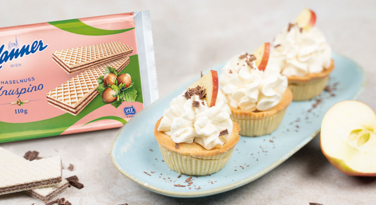 Apple-Pie Cupcakes mit Manner Knuspino Haselnuss