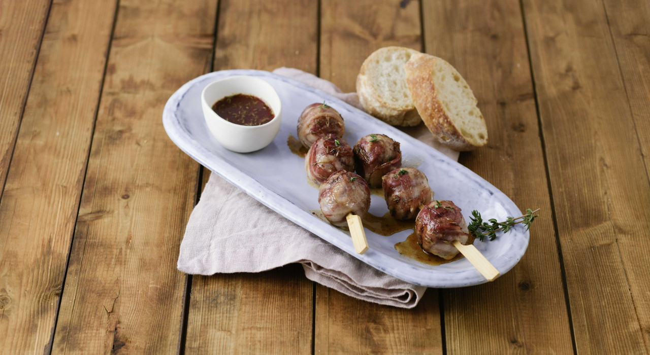 Glasierte Bacon-Meatballs