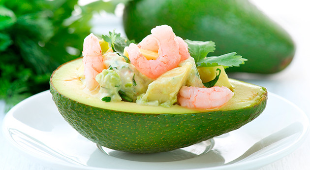 Avocadosalat mit Garnelen