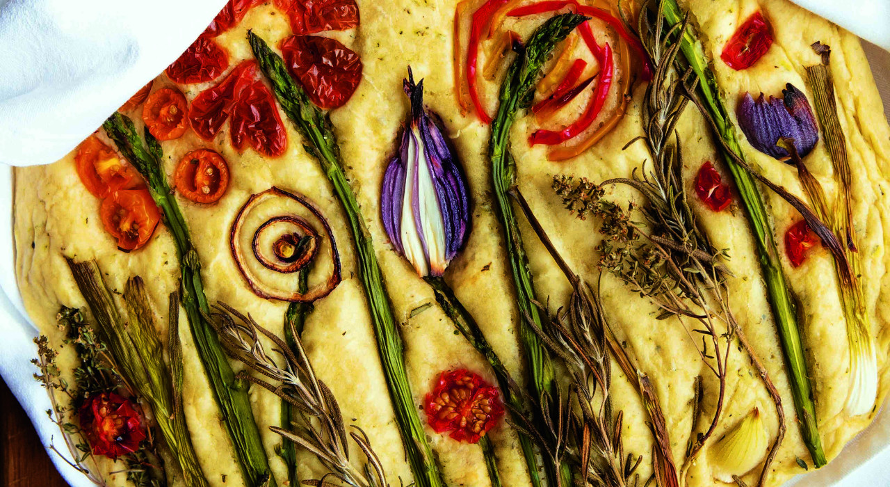 Blühende Focaccia