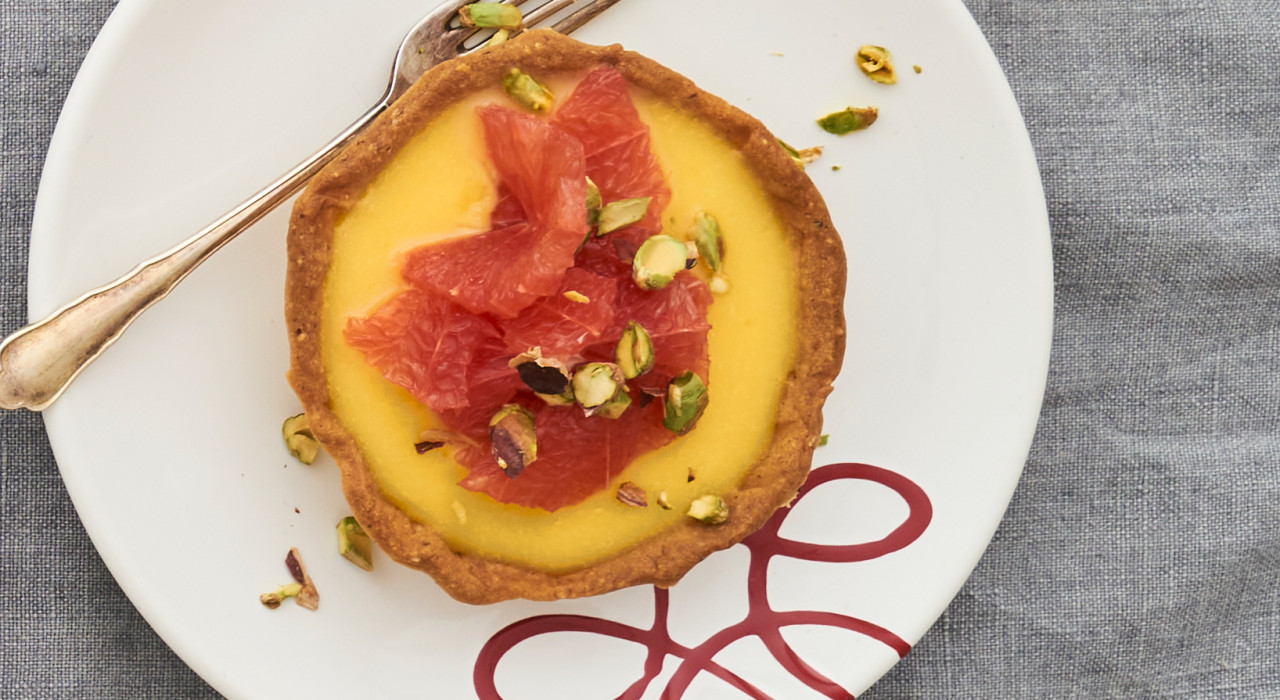 Tarte mit Grapefruit und Zitronencreme